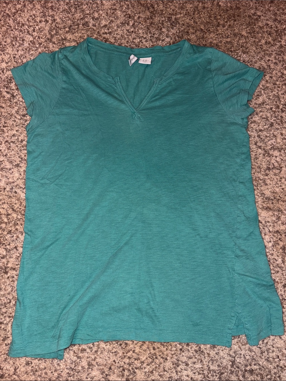 Paraphrase Teal Short Sleeve V-Neck Tee